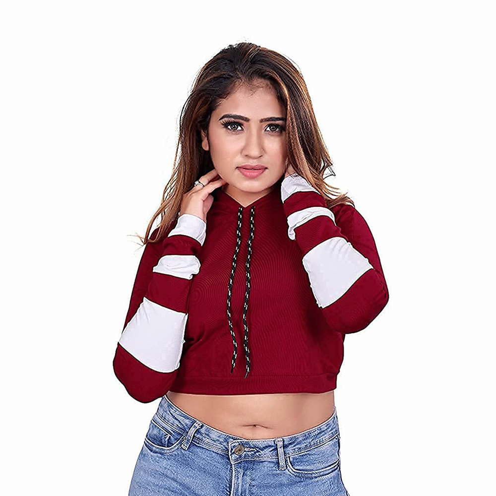 Improvment Sports Cotton Best Selling Women Crop Top Hoodie Professional Quality 100% Polyester Cotton Made Crop Top Hoodies For Women